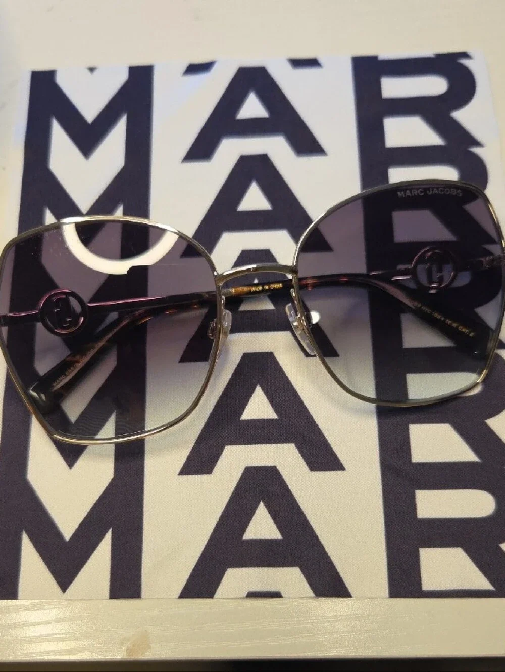 Marc Jacobs Gold Frame Gradient Brown Sunglasses